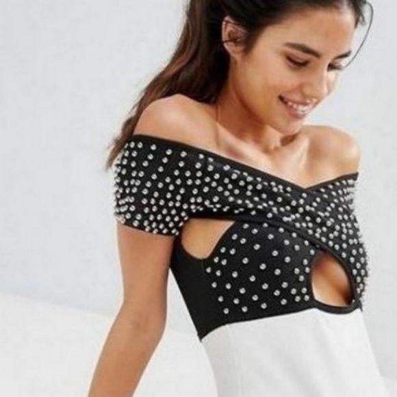 ASOS PrettyLittleThing Studded Bandage Swimsuit - Picture 6 of 6